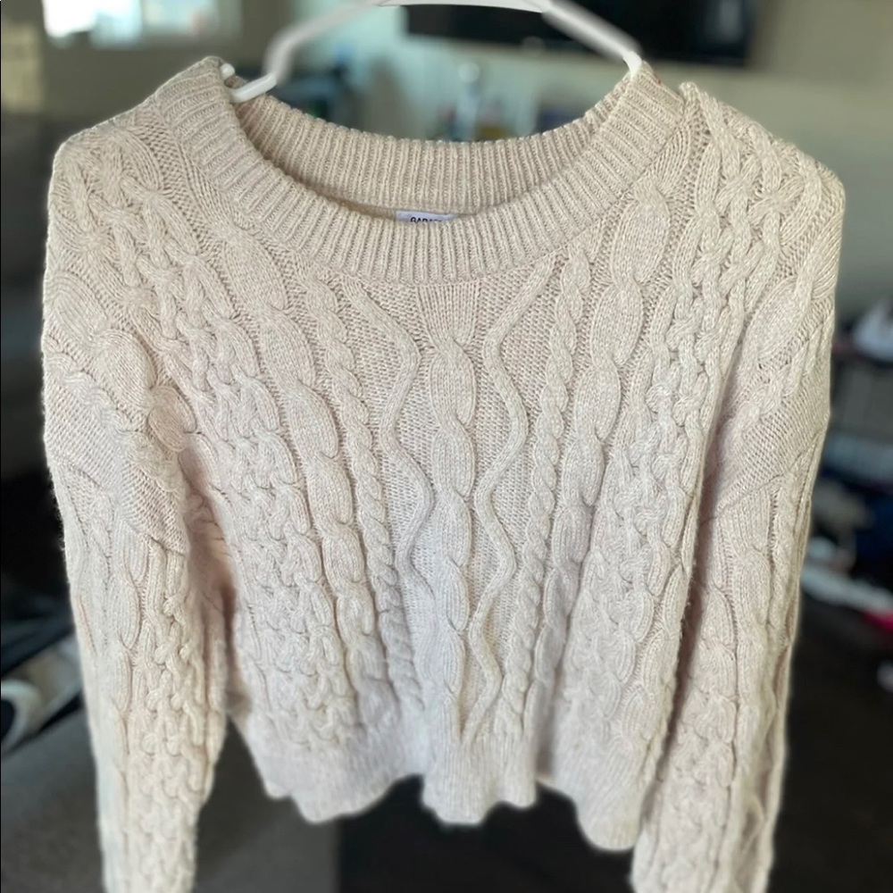 Garage Cable Knit Cropped
Sweater Size Medium